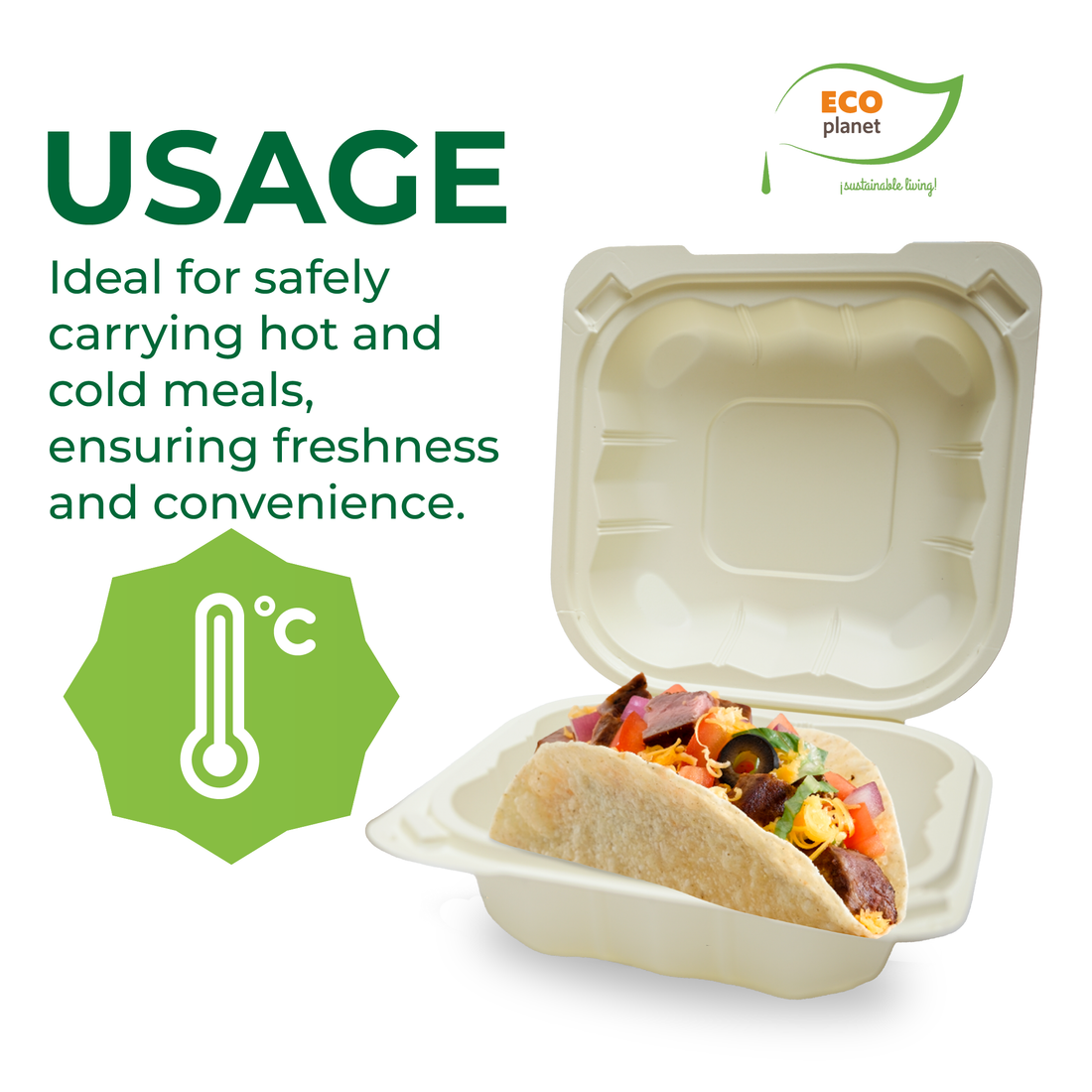 Compostable C1 Food Containers with Lids | Durable, Biodegradable, and Eco-Friendly
