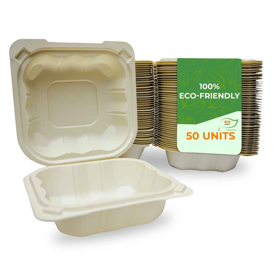 Compostable C1 Food Containers with Lids | Durable, Biodegradable, and Eco-Friendly