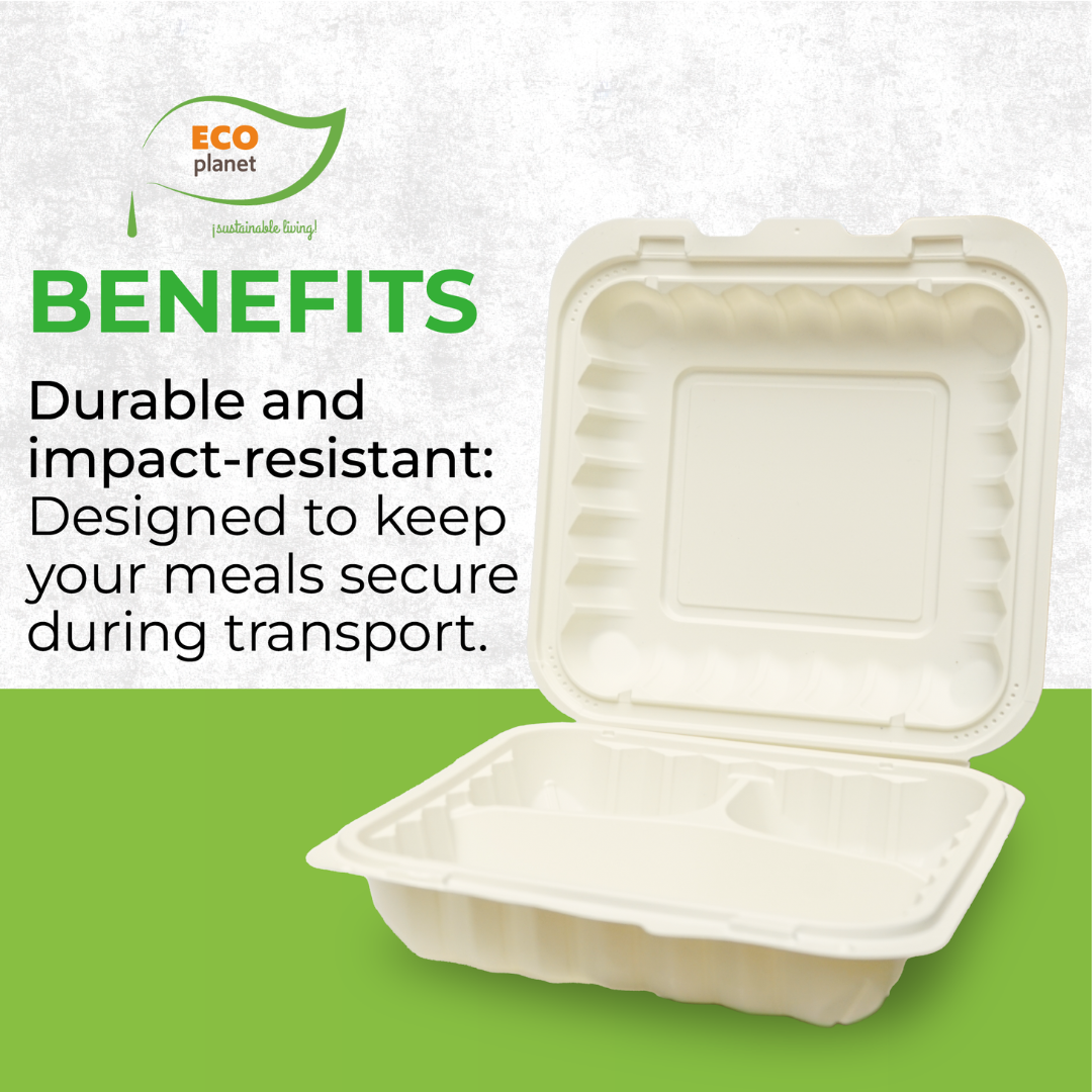 Compostable P3 Food Containers with Lids | Durable, Biodegradable, and Eco-Friendly