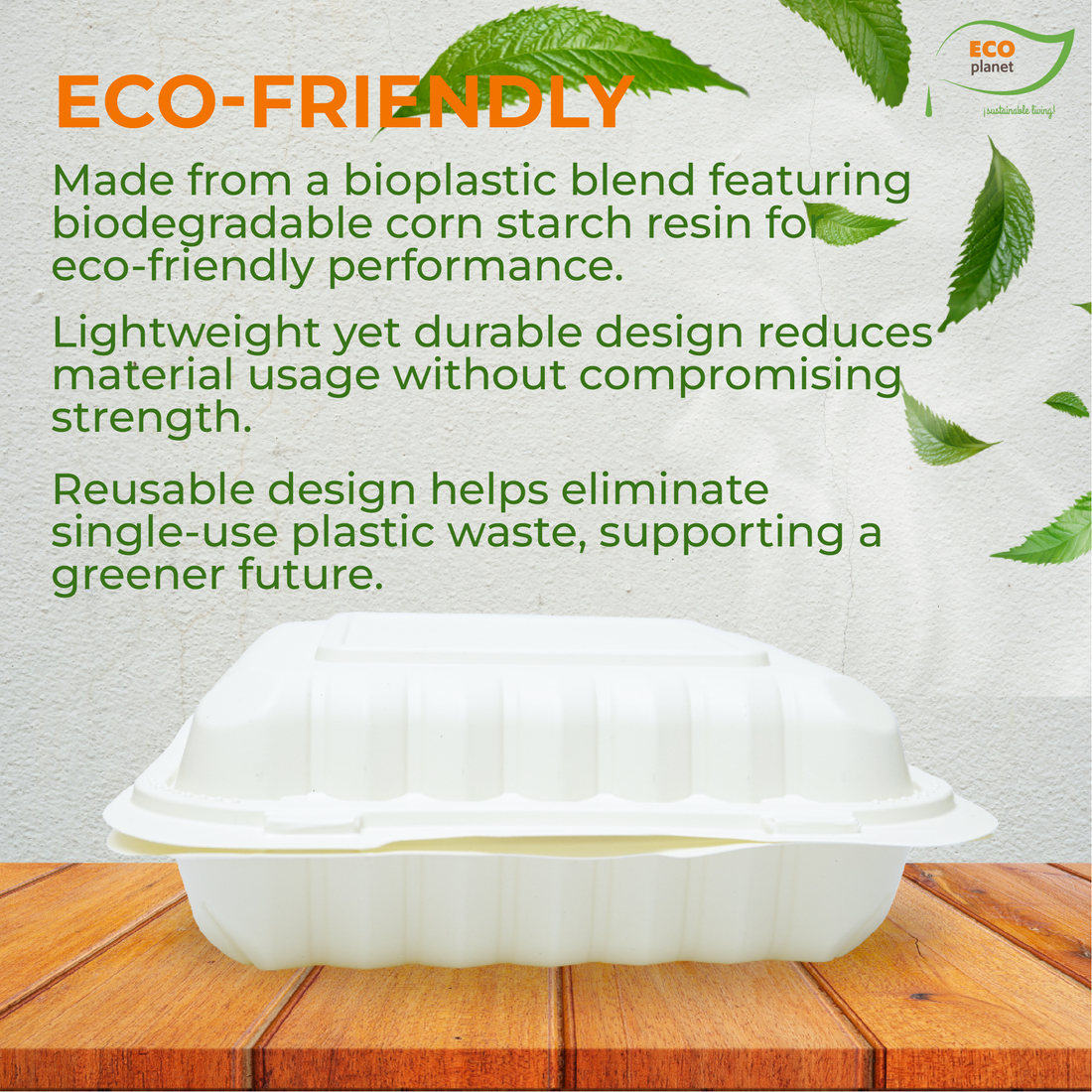 Compostable P3 Food Containers with Lids | Durable, Biodegradable, and Eco-Friendly
