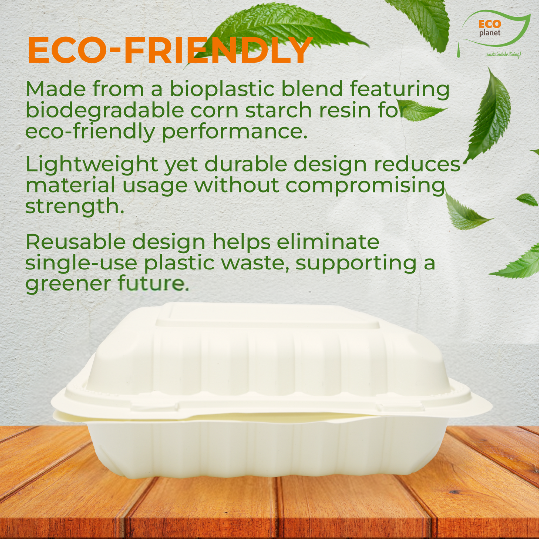 Compostable P3 Food Containers with Lids | Durable, Biodegradable, and Eco-Friendly