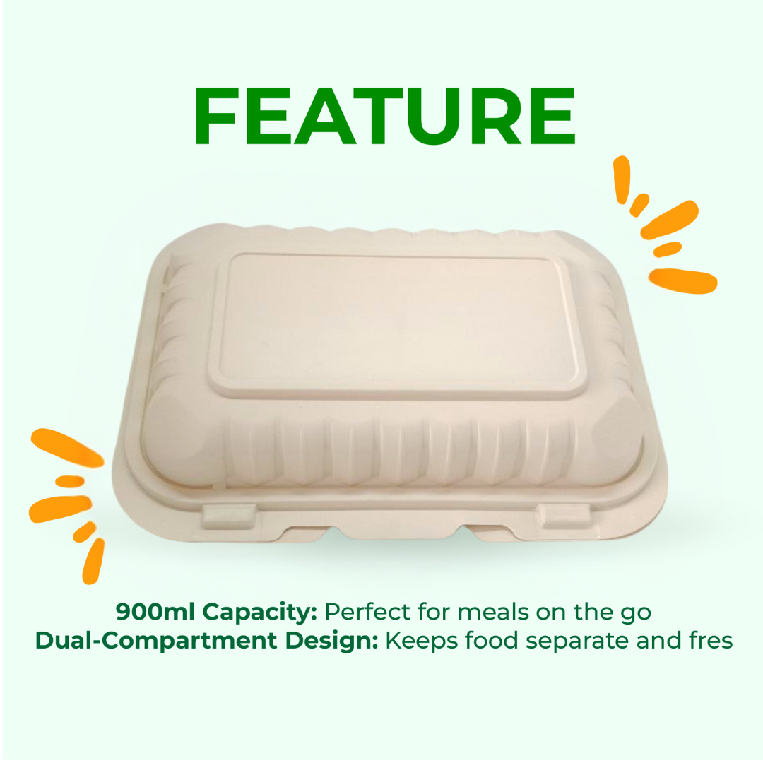 Compostable J2 Food Containers with Lids | Durable, Biodegradable, and Eco-Friendly