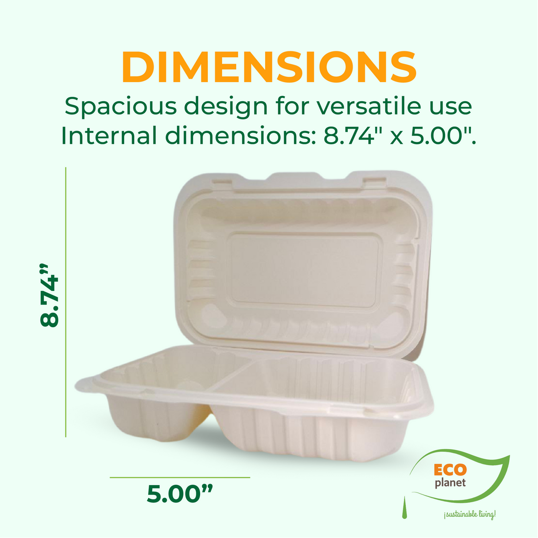 Compostable J2 Food Containers with Lids | Durable, Biodegradable, and Eco-Friendly