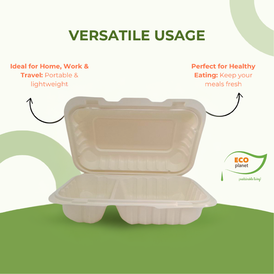 Compostable J2 Food Containers with Lids | Durable, Biodegradable, and Eco-Friendly