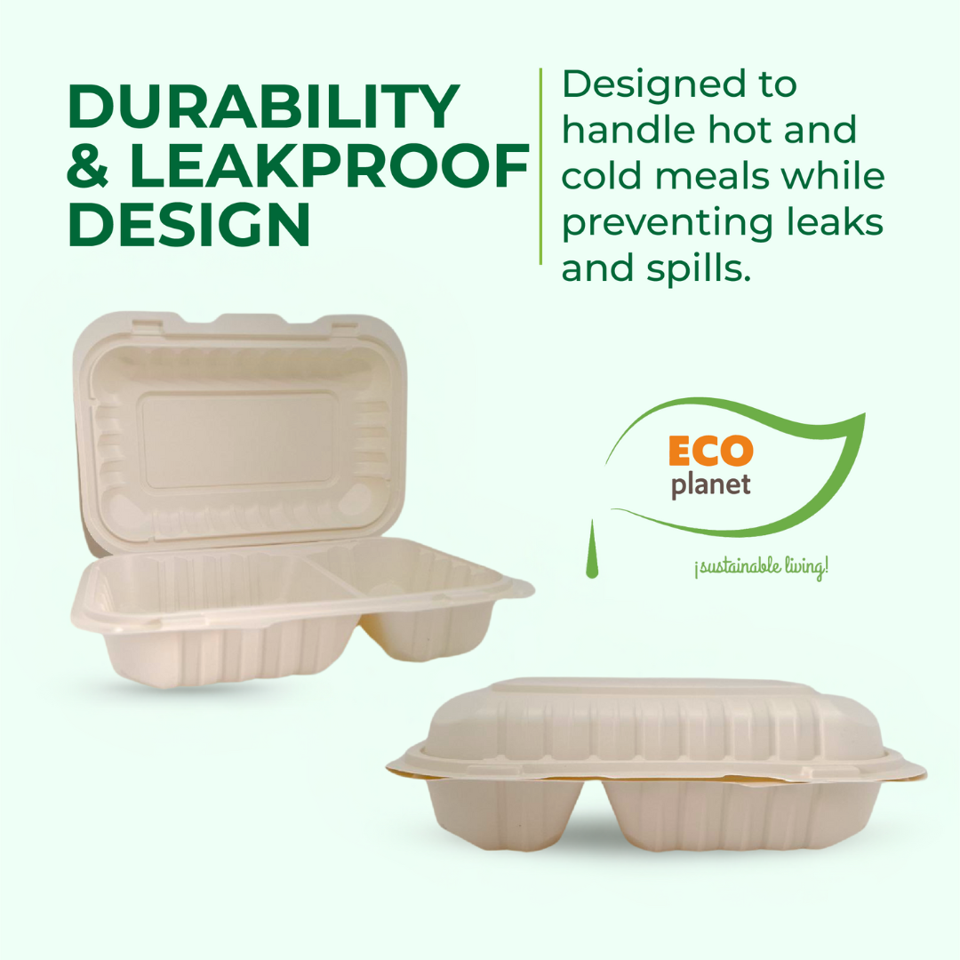 Compostable J2 Food Containers with Lids | Durable, Biodegradable, and Eco-Friendly