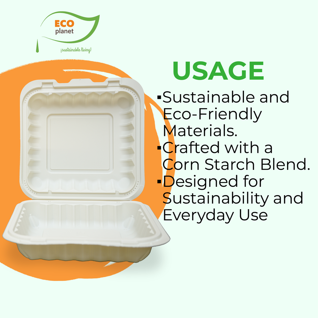 Compostable P1 Food Containers with Lids | Durable, Biodegradable, and Eco-Friendly
