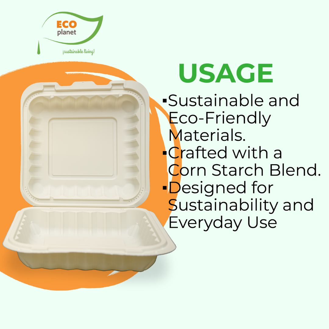 Compostable P1 Food Containers with Lids | Durable, Biodegradable, and Eco-Friendly