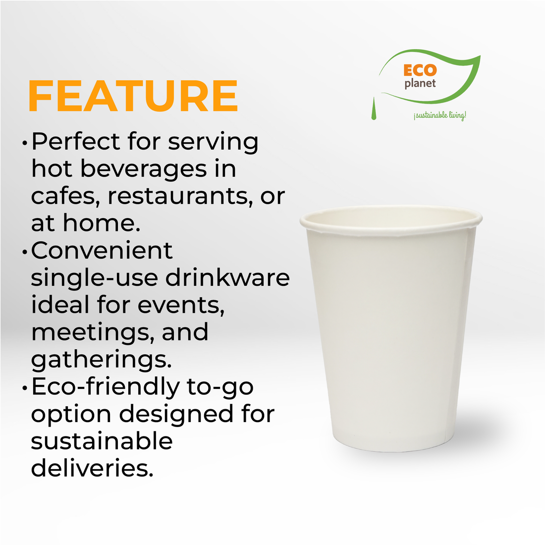 Compostable Disposable Cups with Lids | Biodegradable and Eco-Friendly Beverage Solution | Durable Cups for Hot and Cold Drinks (12 oz)