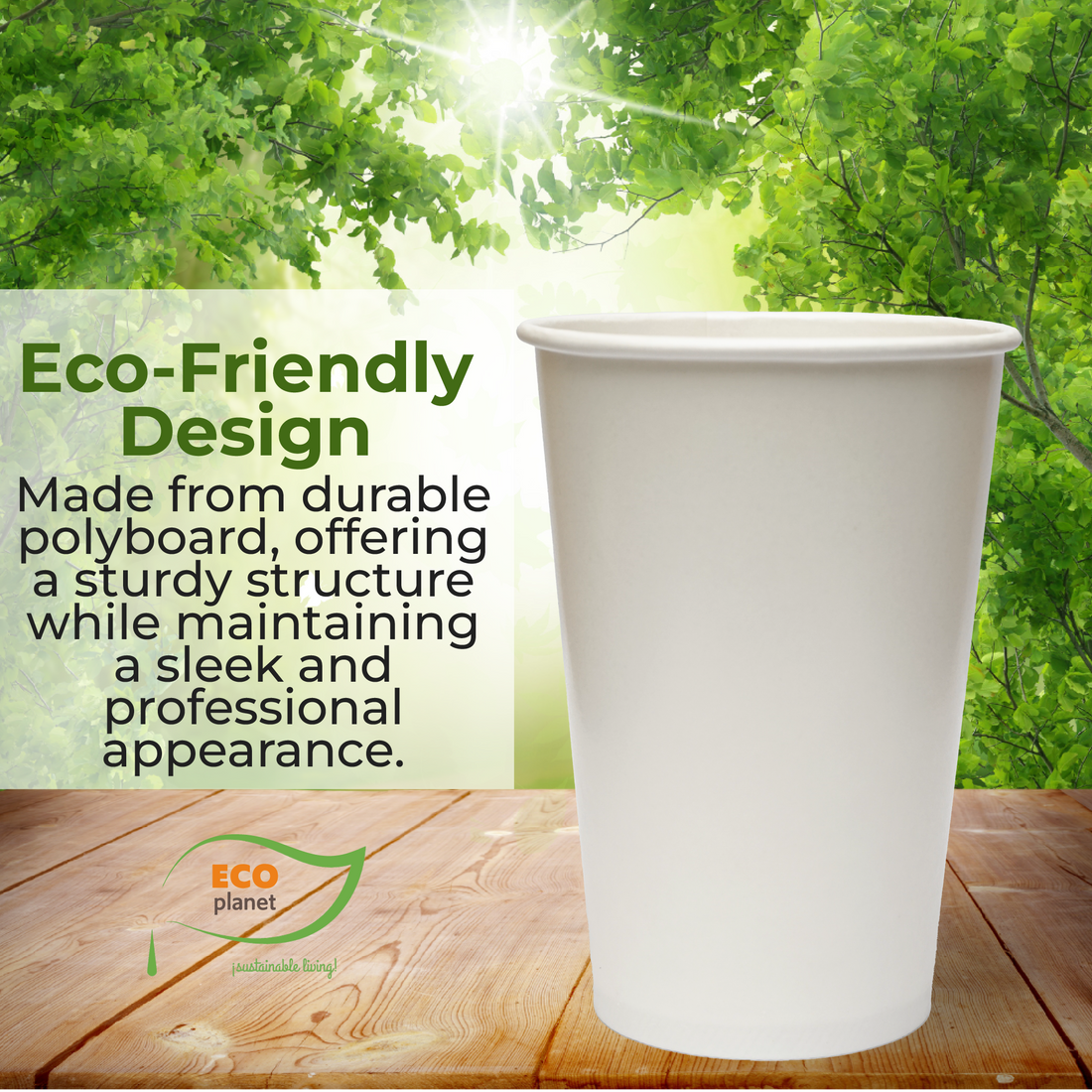 Compostable Disposable Cups with Lids | Biodegradable and Eco-Friendly Beverage Solution | Durable Cups for Hot and Cold Drinks (12 oz)